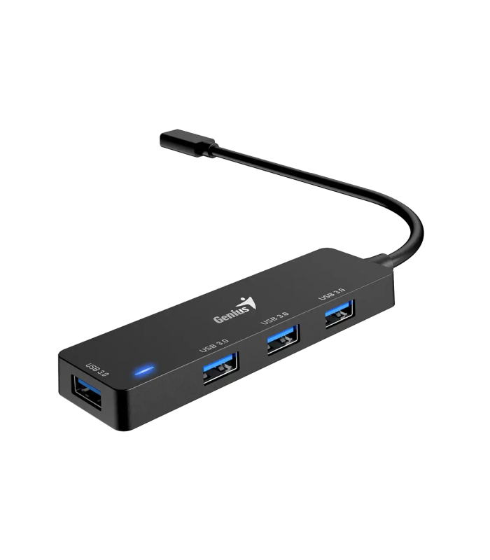 USB HUB GENIUS UH-400 USB-C A 4-PTOS USB-A 3.0 HEMBRA BK