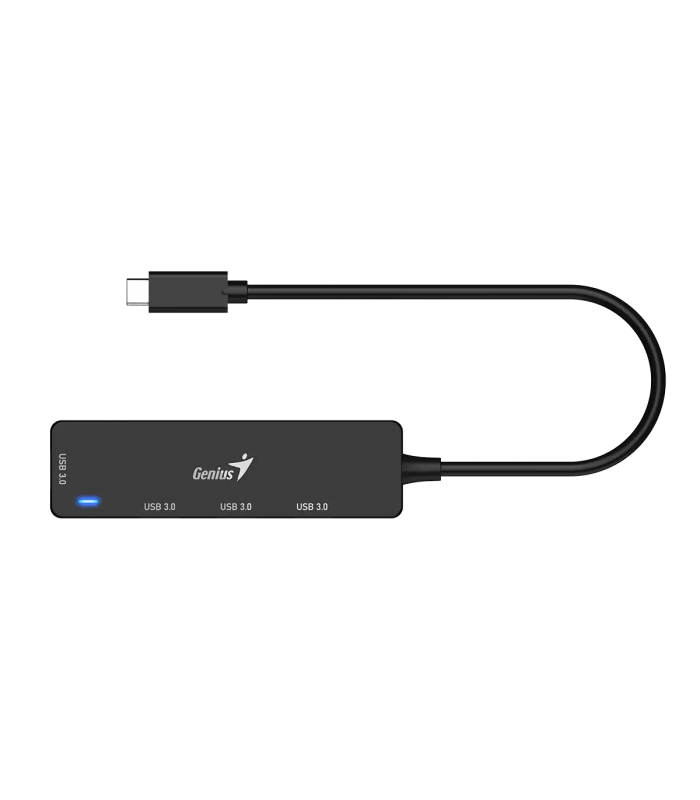 USB HUB GENIUS UH-400 USB-C A 4-PTOS USB-A 3.0 HEMBRA BK
