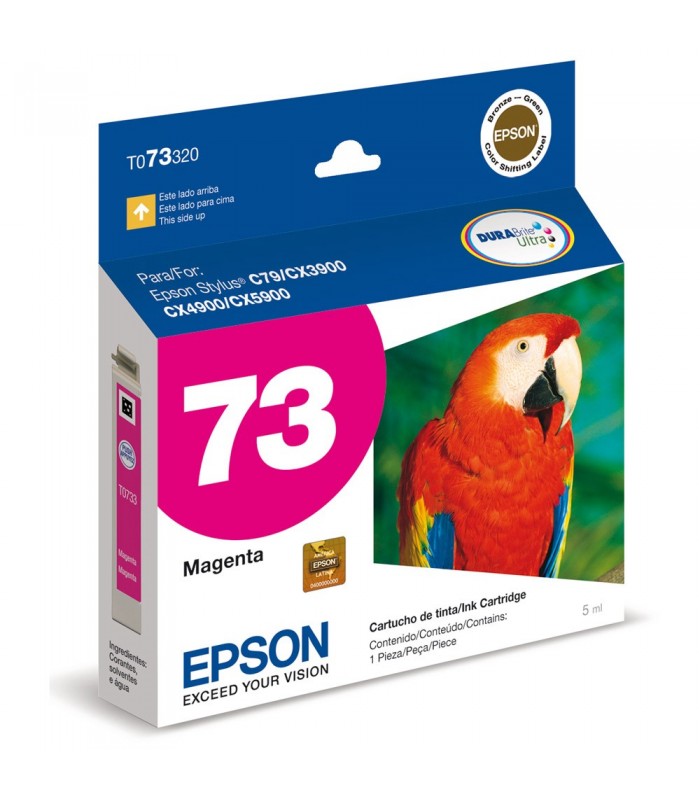 CARTUCHO EPSON T073320-AL 73 MG C79, CX4900, CX5900, CX7300, CX8300, TX200, TX400, TX300F, TX210, TX410, TX220 250 PAG