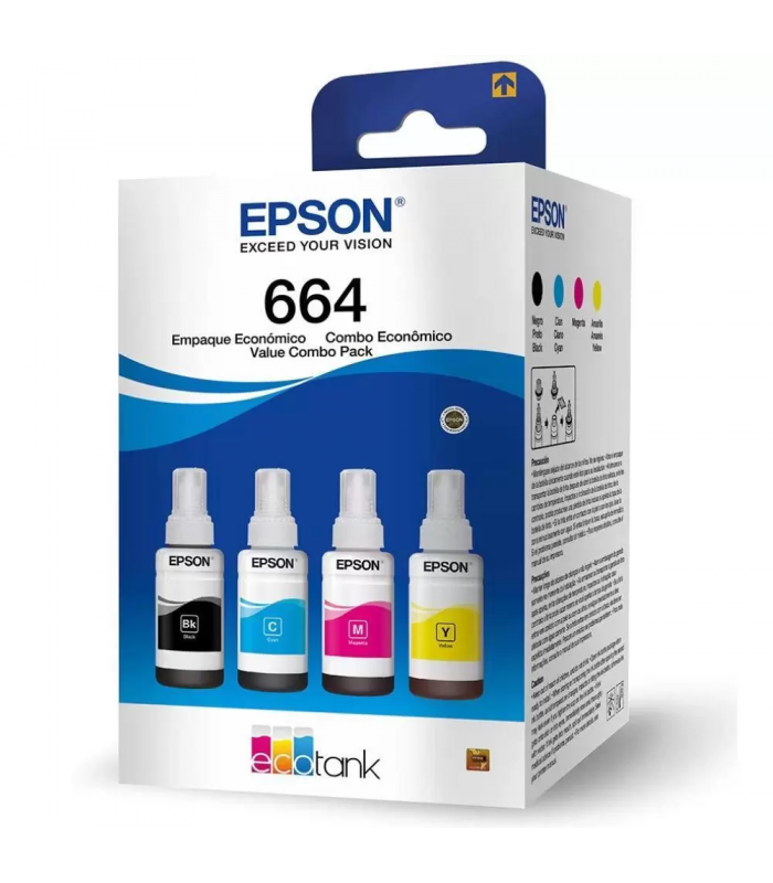 BOTELLAS EPSON 664 T664520-4P PACK4 (CMYK)/L200 L210 L220 L380 L350 L355 L395 L555 L1455 L655/ C13T66462A