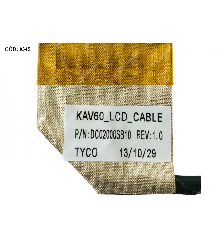 FLEX LCD ACER ASPIRE ONE KAV60 D250 CONECTOR BIG+CABLE MIC SERIES 40PIN DC02000SB10 ORIG.